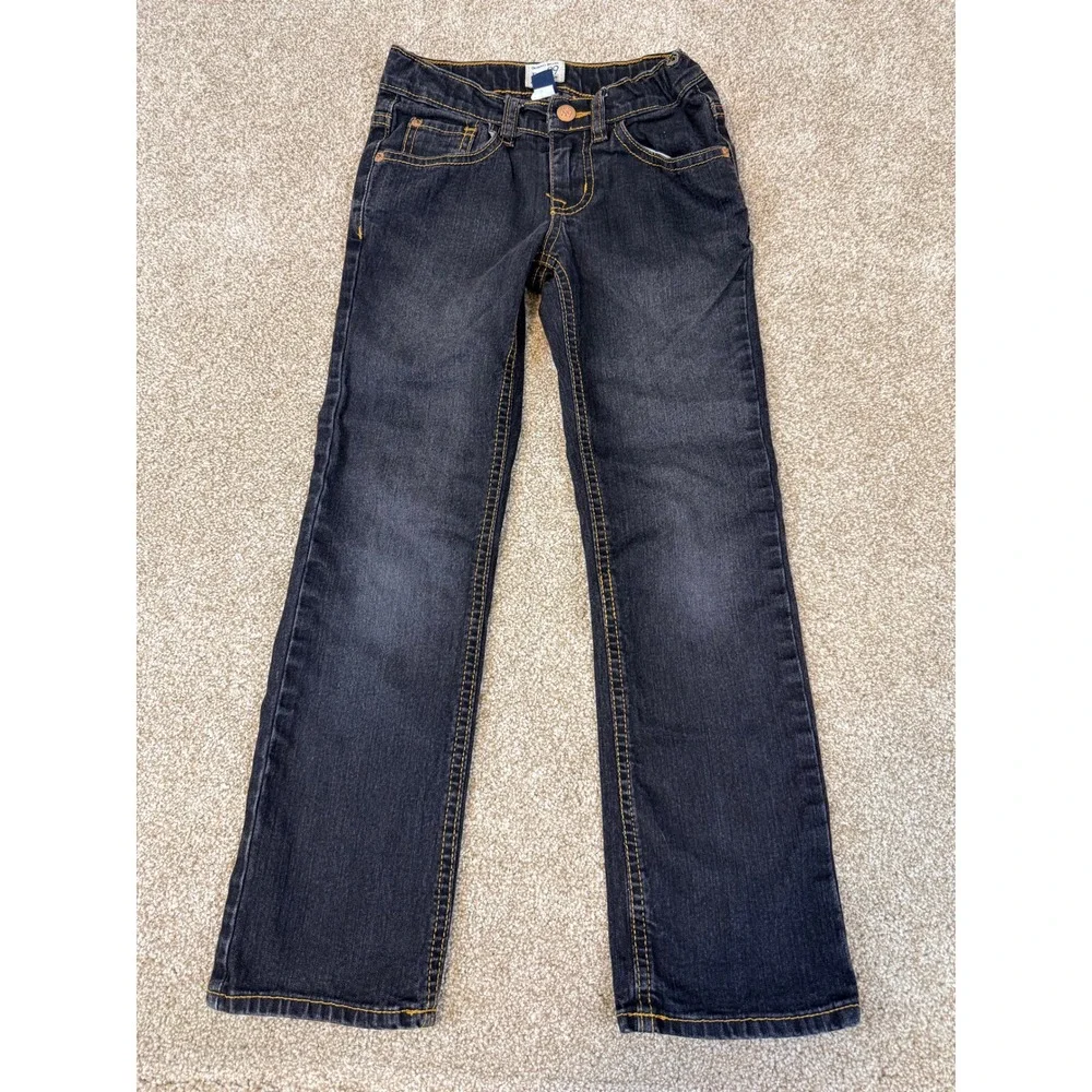 The Children's Place Girls Skinny Stretch Jeans Dark Wash Blue Size 6x/7 Heart‎